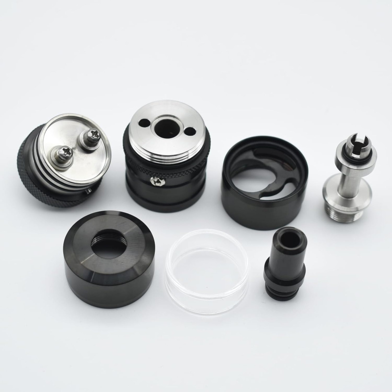 Fev V4.5S+ 23mm MTL RTA 4.5ml Tank by SHEN RAY, 316 Edelstahl, Single- oder Dual-Airflow konfigurieren, Bottom Fill, 510 Anschluss, schwarz, 1:1 Nachbau, inkl. 4 Luftinserts & 2 Edelstahl-Dochte