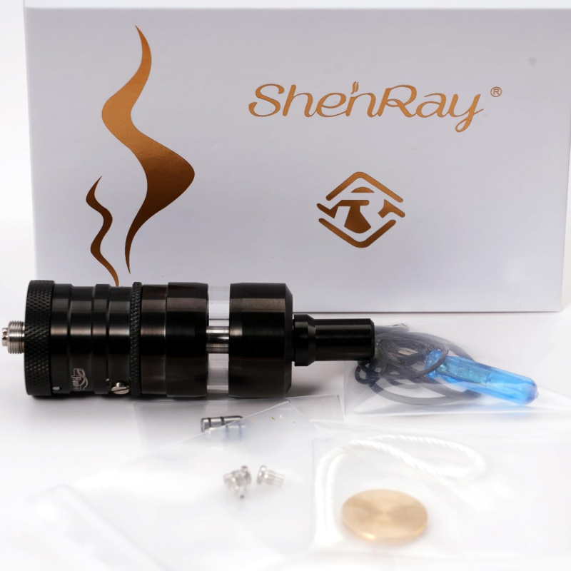 Fev V4.5S+ 23mm MTL RTA 4.5ml Tank by SHEN RAY, 316 Edelstahl, Single- oder Dual-Airflow konfigurieren, Bottom Fill, 510 Anschluss, schwarz, 1:1 Nachbau, inkl. 4 Luftinserts & 2 Edelstahl-Dochte