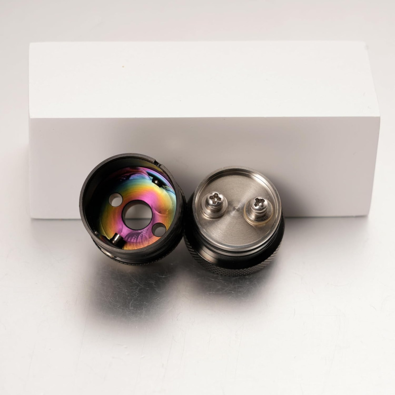 Fev V4.5S+ 23mm MTL RTA 4.5ml Tank by SHEN RAY, 316 Edelstahl, Single- oder Dual-Airflow konfigurieren, Bottom Fill, 510 Anschluss, schwarz, 1:1 Nachbau, inkl. 4 Luftinserts & 2 Edelstahl-Dochte