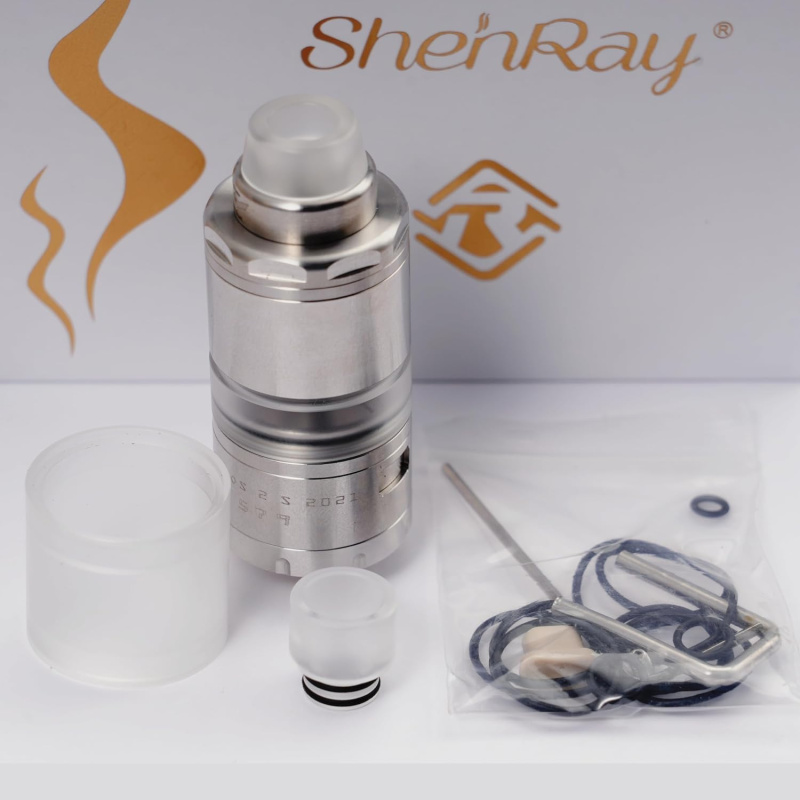 VG Kronos 2 S Style RTA 23mm Verdampfer - 4,0ml Tank, zusätzlicher PC Tank, Drip Tip, 316 Edelstahl, verstellbarer Luftstrom (MTL/DL), kindersicherer Deckel, einstellbare Bottom-Airflow by shen ray