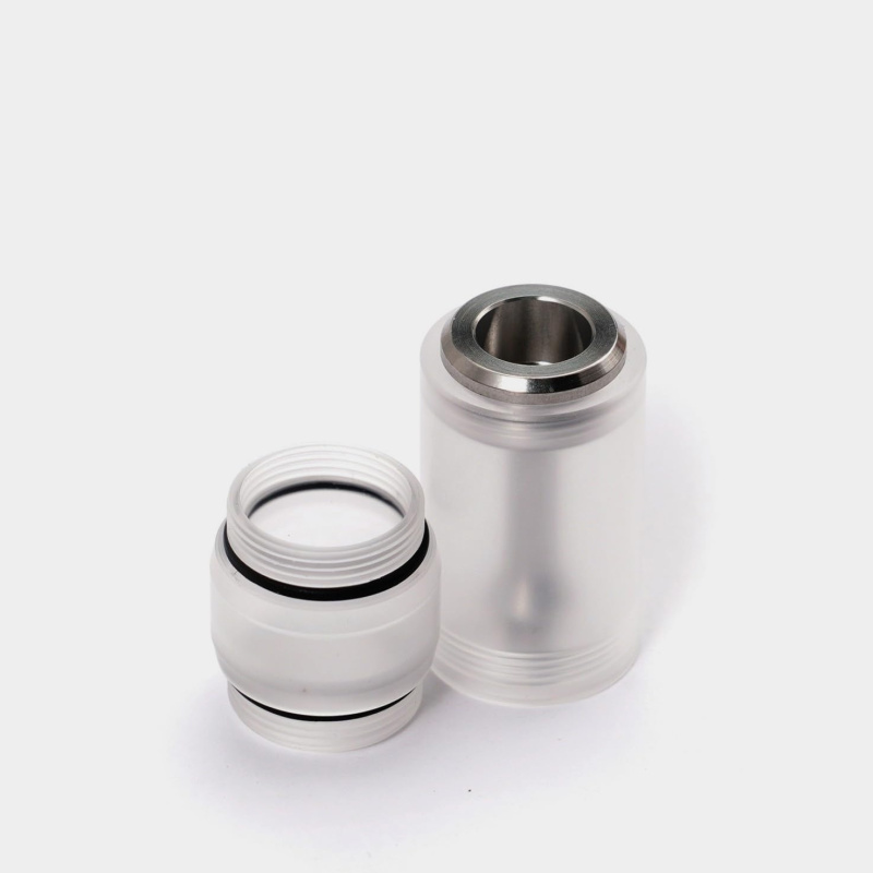 FEV VS Style RTA 17mm Verdampfer – zusätzlicher PC Tank, 3,0ml, 316 Edelstahl, einstellbare Airflow, Dual-Post-Design, 510 Driptip (Silber) by shen ray, ideal für unterwegs