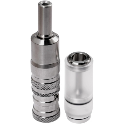FEV VS Style RTA 17mm - Additional PC Tank, 3.0ml, 316 Stainless Steel, Adjustable Airflow, Dual-Post Design, 510 Drip Tip (Silver) by ShenRay
