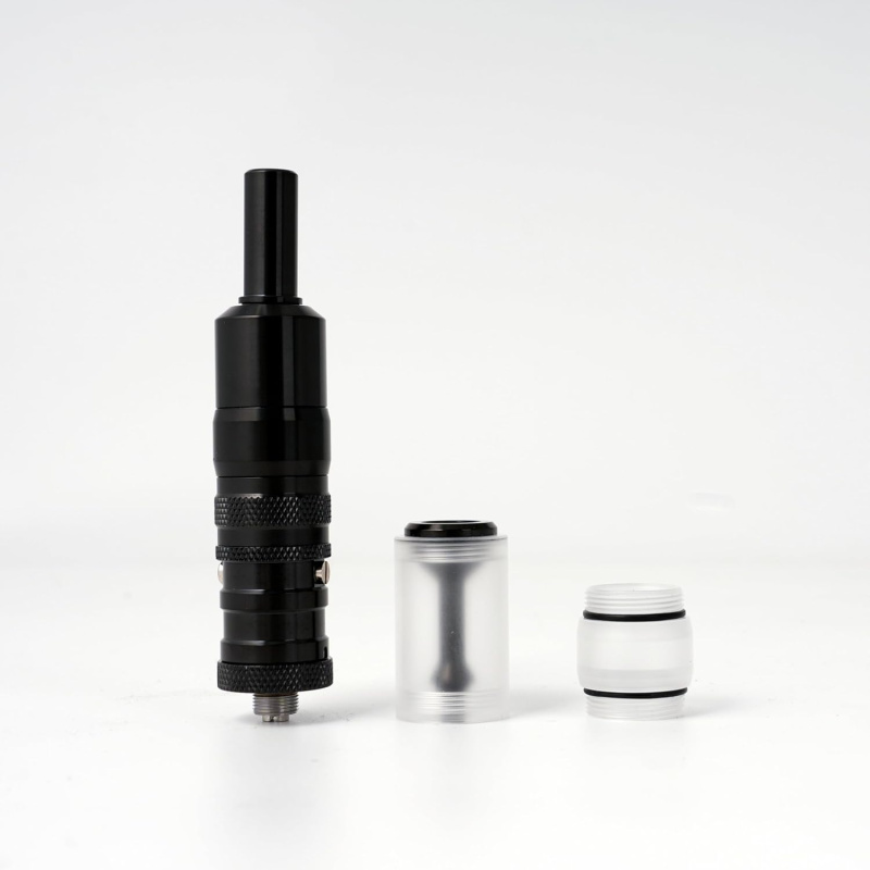 FEV VS Style RTA 17mm Verdampfer – zusätzlicher PC Tank, 3,0ml, 316 Edelstahl, einstellbare Airflow, Dual-Post-Design, 510 Driptip (Silber) by shen ray, ideal für unterwegs