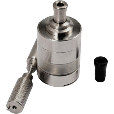 KF X Mini Style 23mm MTL RTA - Silver, 3.2ml Tank, Stainless Steel Construction, Aerokon Airflow 0-1.8mm, Single Coil Design by ShenRay