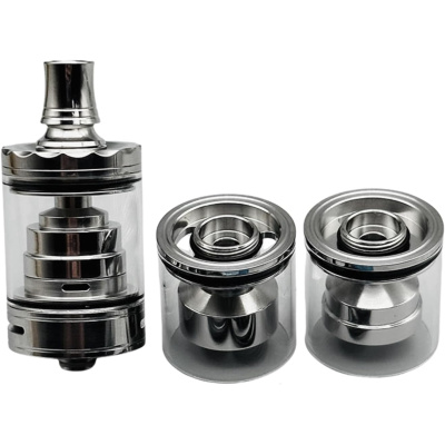 Diplomat Short Style RDL 23mm RTA by ShenRay – Kompakter RDL Atomizer mit 2 zusätzliche Tank, Topfill, Silber