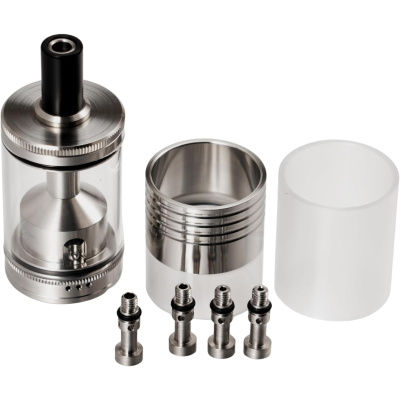 NETSU Style MTL RTA 22mm von ShenRay – 4.97 ml tank, 2 zusätzliche Tank-Sektionen, 4 Air Pins, 35.2 mm Höhe, 316 Edelstahl, Silber – für Individualisten und den täglichen Einsatz