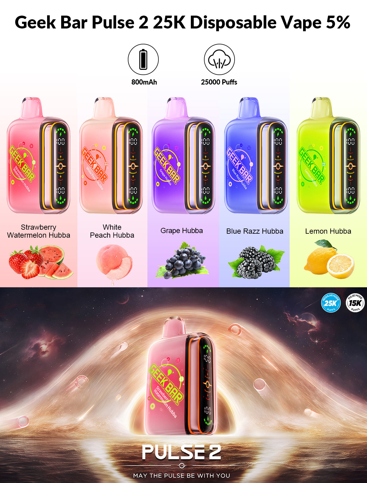 Geek Bar Pulse 2 25K Disposable Vape 5%