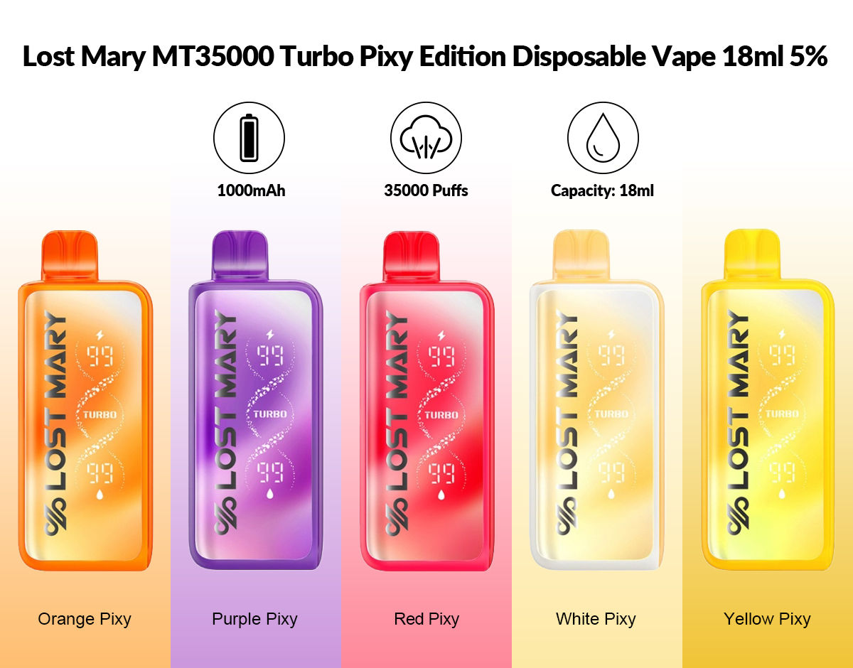 Lost Mary MT35000 Turbo Pixy Edition Disposable Vape 18ml 5% (35000 Puffs)
